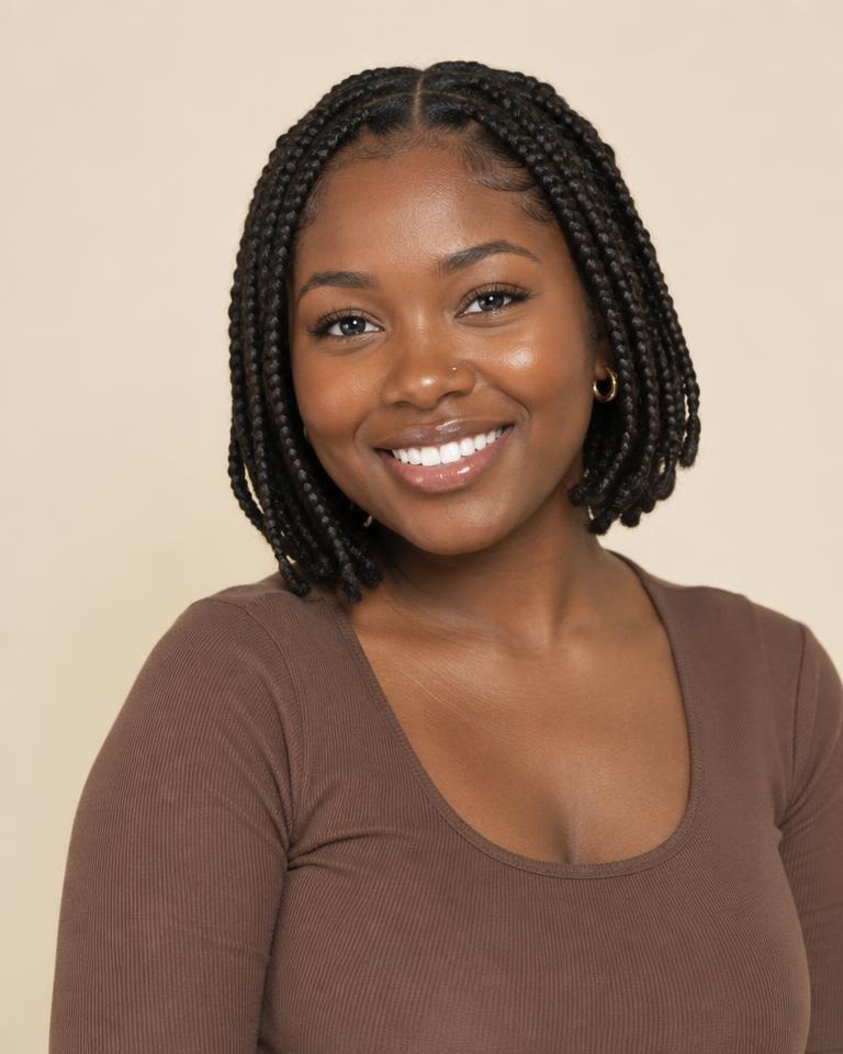 Portrait of Nia Adeyemi, braider at Roots & Lengths
